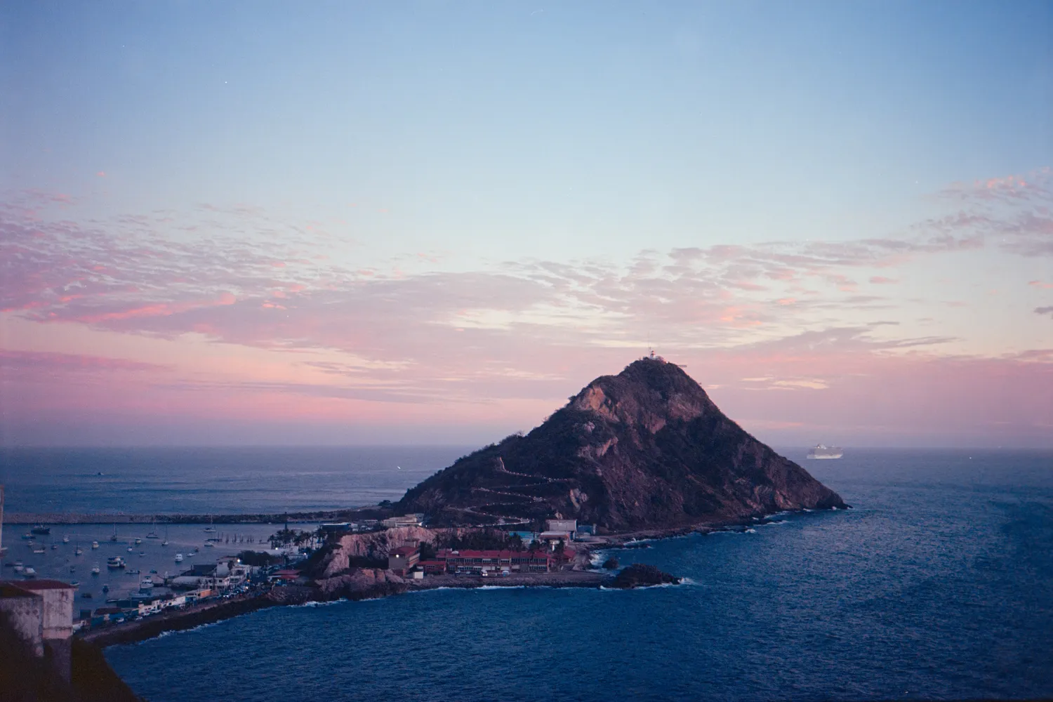 Looking towards Crestón Island and it's lighthouse from the Observatorio in Mazatlan, MX.