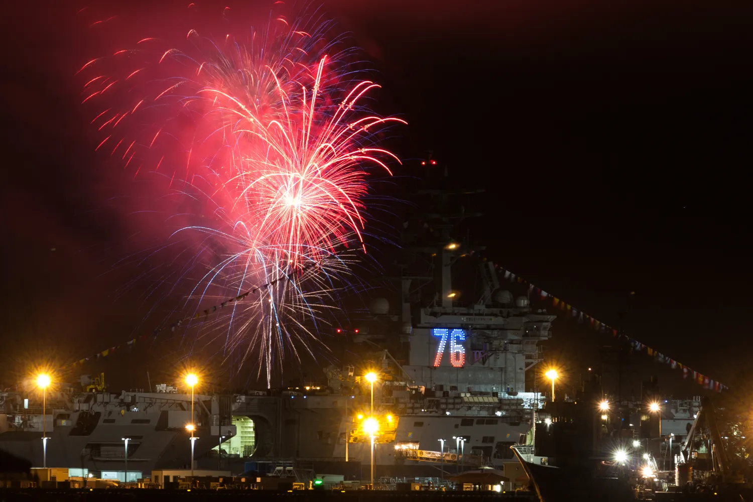 USS Ronald Reagan during the 2013 Big Bay Boom show in San Diego