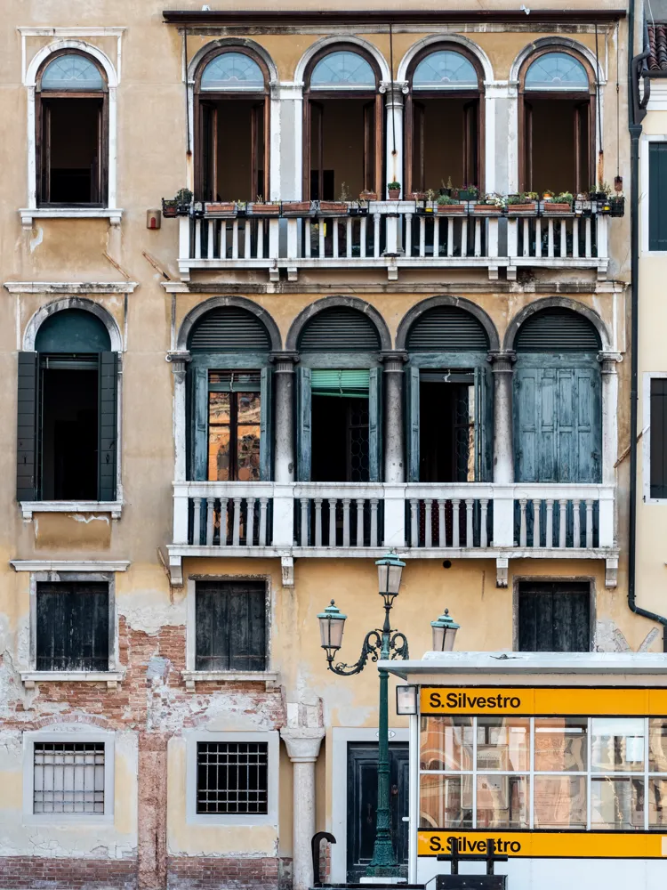 Riding the vaporetto in Venice.