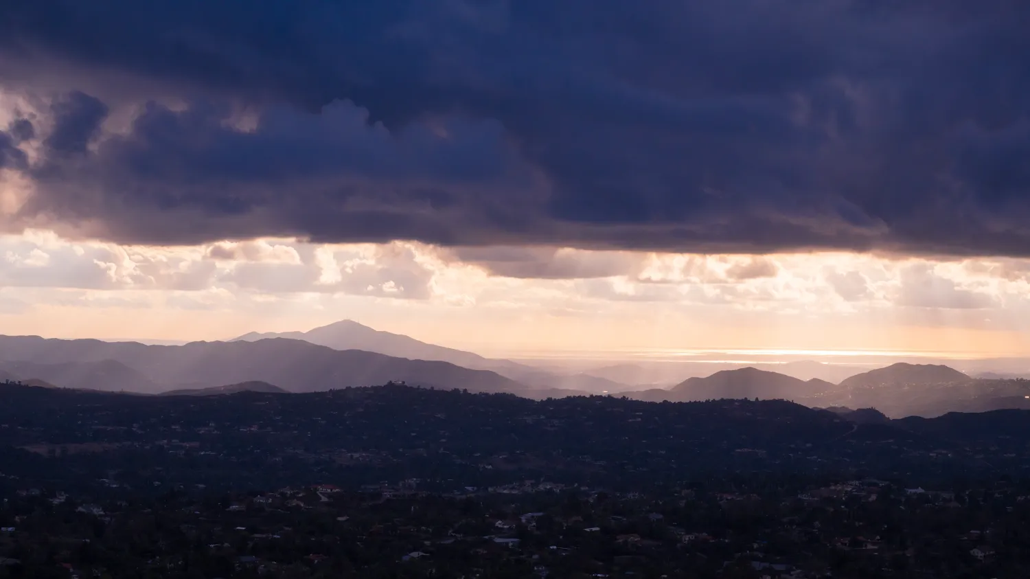 Looking towards downtown San Diego from Viejas Mountain.