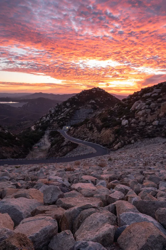 The view from Lake Ramona at sunset.