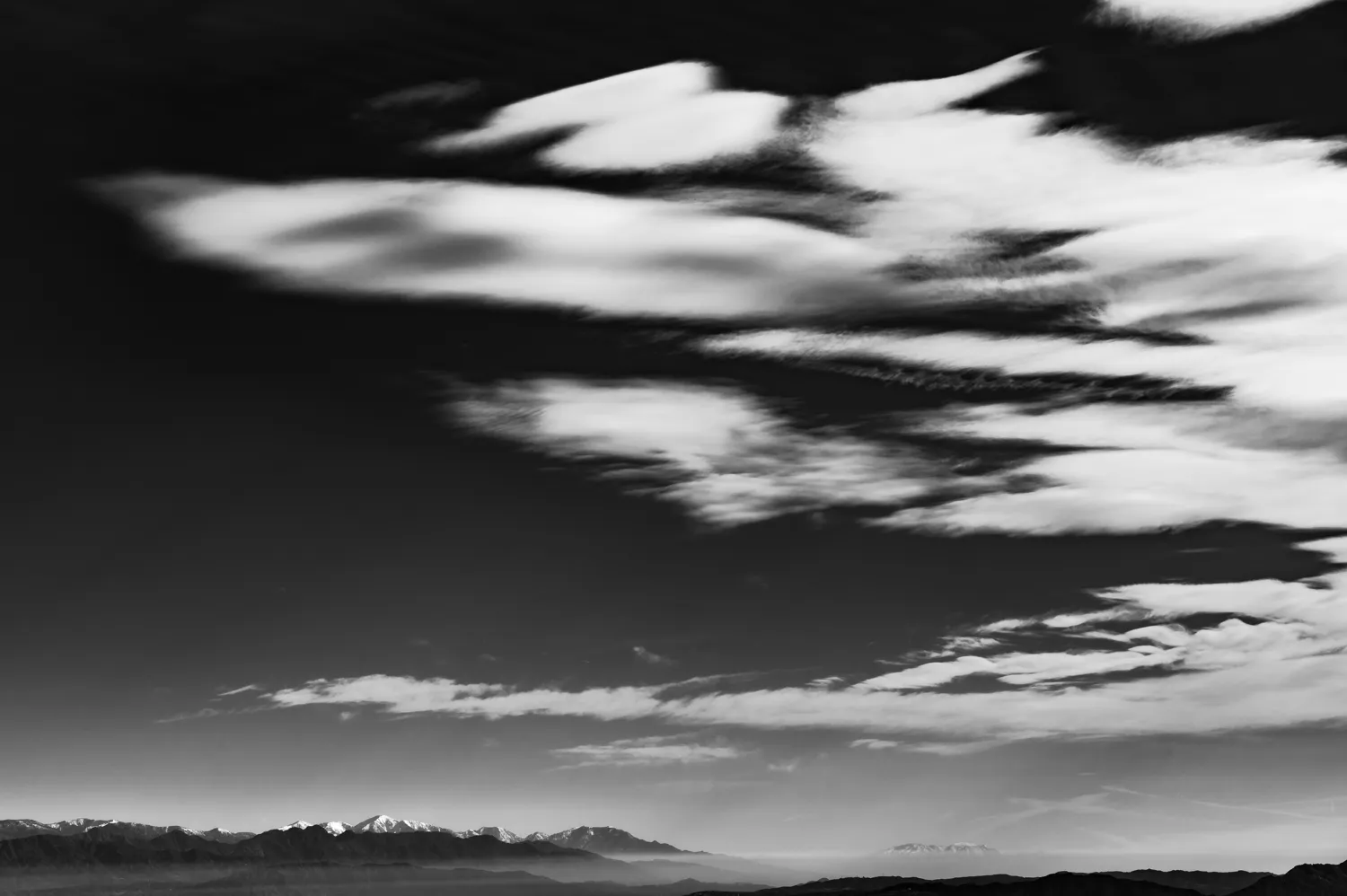 Looking towards the San Gabriels from the Santa Monica Range.