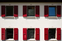 Six Red Windows
