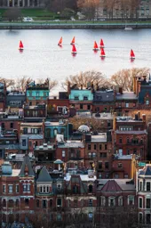 8 Red Sailboats