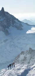 Descending the arête at Aiguille du Midi 